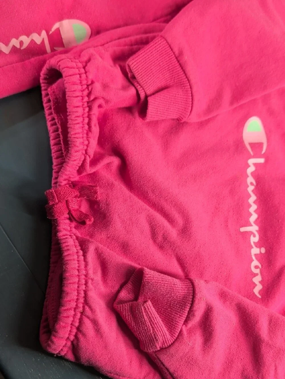 Baby Champion Pink Logo Crewneck Sweatsuit